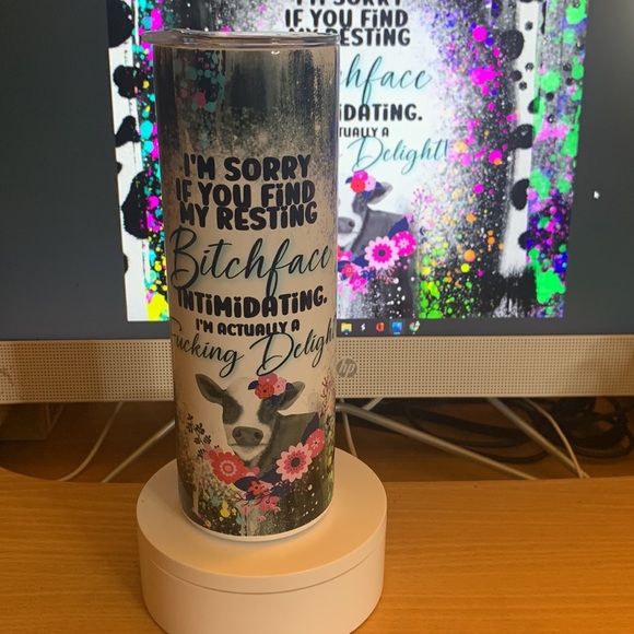 Bface cow 20 oz sublimation tumbler very vibrant in colors - Picture 3 of 4